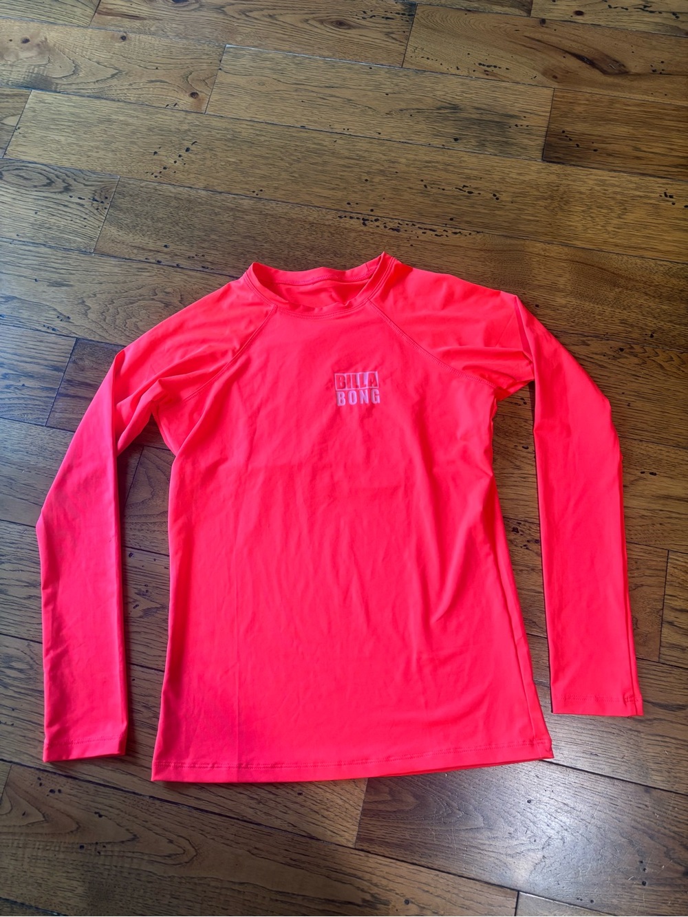 Billabong Neon Pink Long-Sleeve Women’s Swim Rash Guard Size Large